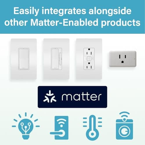 Legrand Radiant® Wi-Fi Matter Smart Plug Matter Hub Required 15A, Easy Setup, Enhanced Compatibility with Apple HomeKit, Google Home, Alexa & SmartThings, Easy Wi-Fi Connectivity w/ Matter (1 Pack) 3
