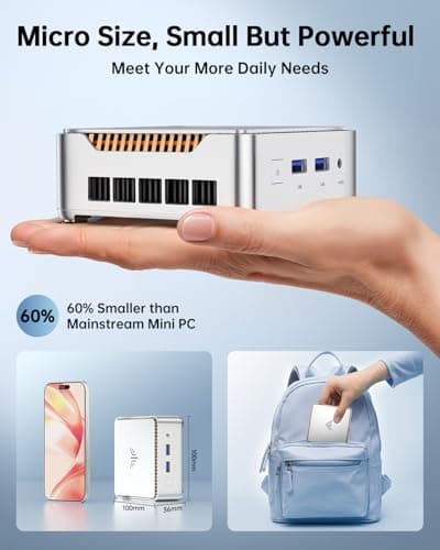 KAMRUI Essenx E2(Upgraded GK3Plus) Mini PC, 16GB RAM 512GB M.2 SSD Mini Computers,12th Alder Lake N95(Beat N100, up to 3.4GHz) Micro PC, HDMI+DP1.4 Dual 4K UHD, Gigabit Ethernet mini Desktop pc 5