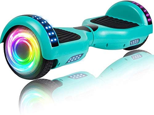 SISIGAD Scooters for Kids Ages 7-12, with Built-in Bluetooth Speaker and 6.5" Colorful Lights Wheels, Safety Certified Self Balancing Scooter(Green)