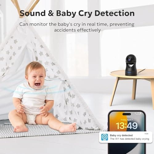 owltron Indoor Camera 2K, 360 Cameras for Home Security with Motion Detection, Baby Monitor with Phone App, 2.4G WiFi Pet Cam with Night Vision & 2-Way Audio 4