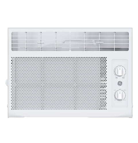 GE Window Air Conditioner Unit, 5,000 BTU for Small Rooms up to 150 sq ft. with Manual Adjustable Fan and Cooling Settings, Perfect for Small Bedroom or Living Room, Easy Install Kit Included, White