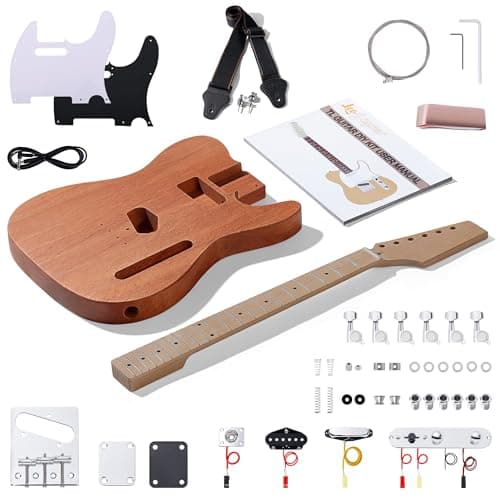 Leo Jaymz DIY TL Style Electric Guitar Kits with Mahogany Body and Maple Neck - Maple Fingerboard and All Components Included（TL）