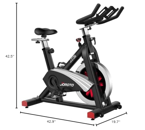 JOROTO Exercise Bike, Magnetic Resistance Stationary Bikes for Home with 40LBS Flywheel,Indoor Cycling Bike with 350LBS Weight Capacity, Low Noise, Bottle and Tablet Holder 5