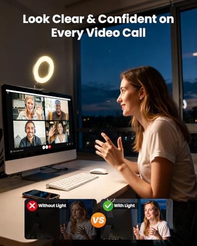 Evershop Ring Light for Laptop Desk Clip On,Small Computer Video Conference Lighting with Stand for Phone/Webcam/Monitor,5" Portable Mini LED Selfie Light Desktop for Zoom Meeting/Video Call/Recording 3