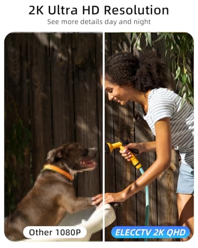 ELECCTV 5G/2.4G WiFi Security Cameras Wireless Outdoor, 2K 5G Security Camera with AI Motion Detection, Color Night Vision, Siren, IP65, 2-Way-Audio, Support Alexa&Google Assistant, Cloud/SD (4) 3