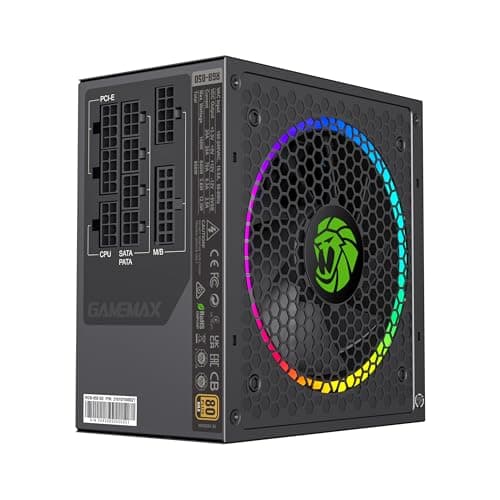 GAMEMAX 850W Power Supply, Fully Modular, 80 Plus Gold, ARGB SYNC with Motherboard, RGB-850 Pro 3