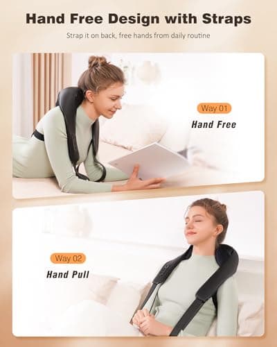 Neck and Shoulder Massager with Heat, Cordless Back and Neck Massager, Upgraded Graphene Heating, 4D Shiatsu Deep Kneading Massage for Shoulder, Back,Leg,Pain Relief, Portable Gifts for Dad Mom Friend 4