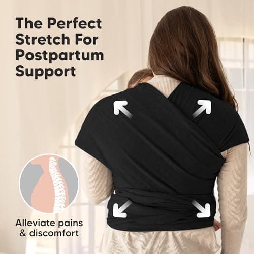 KeaBabies Baby Wrap Carrier - All in 1 Original Baby Carrier Newborn to Toddler Sling, Easy to Wear, Hands Free Bonding, Lightweight, Breathable Infant Wraps (Trendy Black) 5