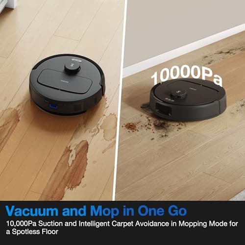 ECOVACS DEEBOT N20e Plus Robot Vacuum and Mop, 10000Pa Strong Suction, Self-Emptying Bagless Base, Tangle-Free Roller for Pet Hair, Smart Mapping, 300 Min Runtime, Alexa Compatible 3