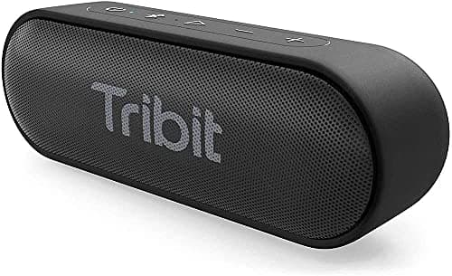 Tribit XSound Go Bluetooth Speaker, 16W Portable Wireless Speaker with Loud Sound, 24H Playtime, IPX7 Waterproof, Custom EQ, XBass, BT5.3, TWS Pairing, Type-C, Outdoor/Home/Travel/Beach/Shower (Black)