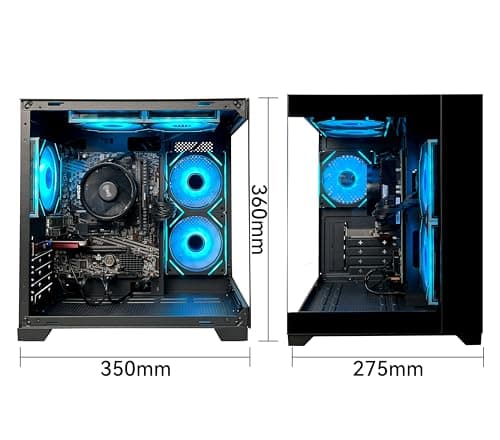 YAWYORE Gaming PC Desktop Computer AMD Ryzen 5 5600GT,16GB DDR4 3200MHz,1TB M.2 NVMe PCle4.0 Gen4,550W 80PLUS PSU,WiFi,Game Design Office Console,Sea View Room, Towers Prebuilt PC (Black) 4