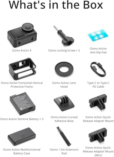 DJI Osmo Action 4 Adventure Combo, 4K/120fps Waterproof Action Camera with a 1/1.3-Inch Sensor, 10-bit & D-Log M Color Performance, Up to 7.5 h with 3 Batteries, Outdoor Camera for Travel, Biking 5