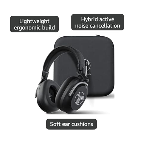 TREBLAB U5 - Hybrid Active Noise Cancelling Headphones Over-Ear, Deep Bass, 55H Battery, Mic for Calls, Bluetooth 5.3, Water-Resistant IPX4, Wireless Headphones Foldable for Travel, Gym, Work, Sports 4