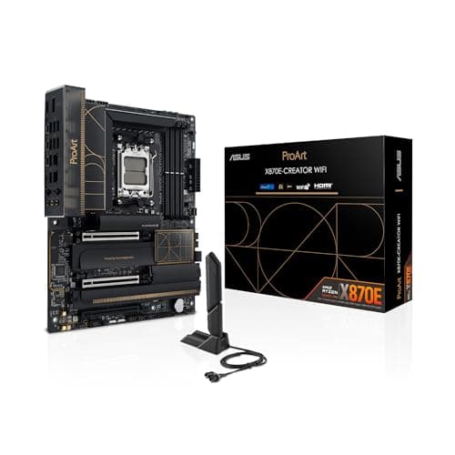 ASUS ProArt X870E-CREATOR WIFI, AMD X870E ATX Motherboard, Next-Generation PCIe 5.0 x16 Slot GPU, 16+2 + 2 Power Stage, DDR5, Dual USB4, 10Gb & 2.5Gb LAN, WiFi 7, 4 M.2 Slots