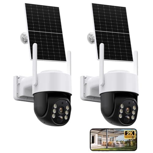 EYEEDGE Solar Security Cameras Wireless Outdoor, 2.4GHz Dual WiFi Cameras for Home Security, Battery Powered Outside Camera with Human Detection,Color Night Vision,2-Way Talk,Siren Alarm（2-Pack）