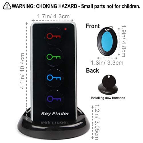 Key Finder with 100dB Loud Sound & 4 Receivers - Remote Finder Locator for Keys, Wallet, TV Remote, Pets, 131ft Range, No Phone or App Needed, Waterproof Anti-Loss Tracking Device 2