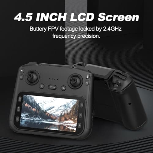 GPS Drone with 4K Camera for Adults, 4.5" Remote Control Screen, Auto Return, Auto Obstacle Avoidance, 22 Min Flight, Foldable FPV RC Quadcopter with Follow Me, Waypoint Fly, Gift for Beginners 4
