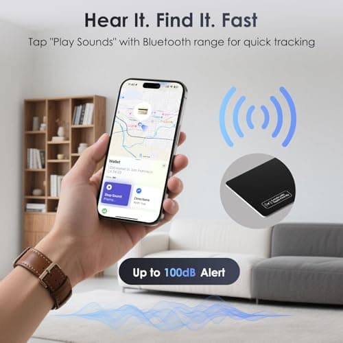 Air-Tag Wallet Tracker Card (iOS Only) - 0.07in Slim Tracking Card, IP68 Waterproof Bluetooth Smart Card, Work with Apple Find My, [Apple MFi Certified], Item Finder for Luggage, Passports, Purse 3