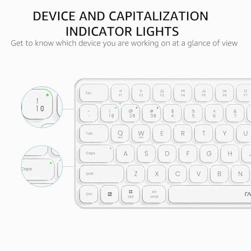 Rapoo 9010M Multi-Device Keyboard and Mouse Combo, 2.4GHz/Bluetooth 5.0/4.0 Wireless Keyboard & Mouse Set for Windows/Mac/Linux/Chrome, Support 4 Devices, Low-Profile Silent Click, Battery Powered 3