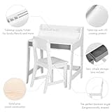 UTEX Kids Desk and Chair Set, Study Desk for Kids with Storage Bins, Wooden Children Study Table, Student Writing Desk for Bedroom & Study Room 3