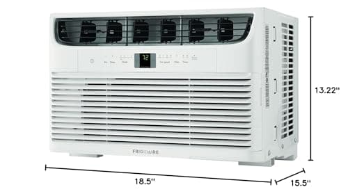 Frigidaire 6,000 BTU Window Air Conditioner & Dehumidifier, 115V, Cools up to 250 Sq. Ft. for Apartment, Dorm Room & Small/Medium Rooms, with Remote Control, Programmable Timer, and Sleep Mode, White 3