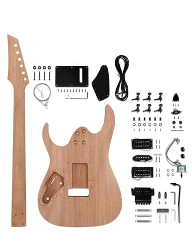Fistrock DIY Electric Guitar Kit Beginner Kit 6 String Right Handed with Mahogany Body Mahogany Neck Rosewood Fingerboard Black Hardware Build Your Own Guitar JS Series. 2