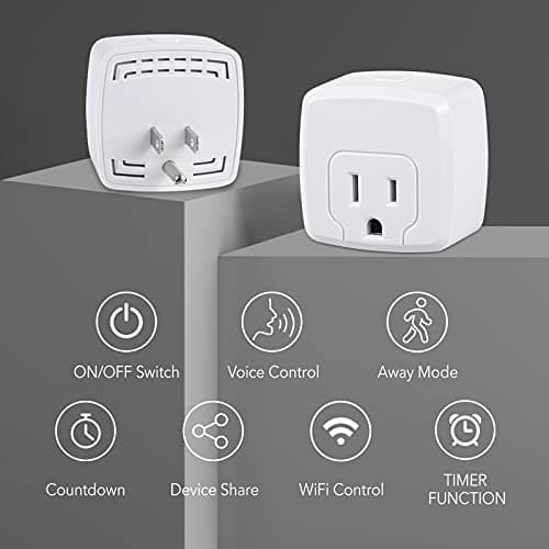 HBN Smart Plug Mini 15A, WiFi Smart Outlet Works with Alexa, Google Home Assistant, Remote Control with Timer Function, No Hub Required, ETL Certified, 2.4G WiFi Only, 4-Pack 2