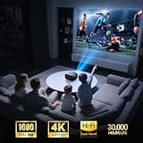 Mini Projector with WiFi and Bluetooth 4K Support, Native 1080P Portable Outdoor Smart Projector, Mirror Screen with Android/iOS/PC Compatible with PC/PS5/Phone/TV Stick (VF340) 5