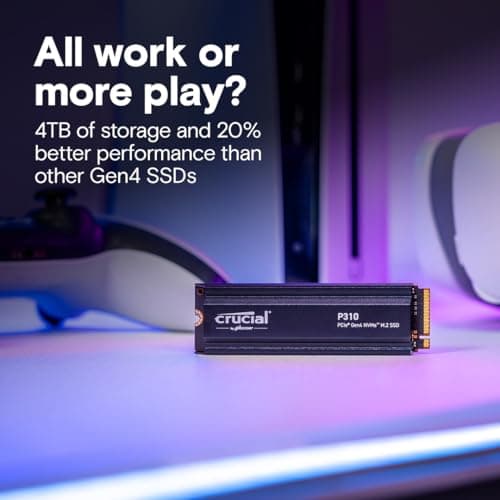 Crucial P310 2280 2TB PCIe Gen4 NVMe Gaming PS5 SSD with Heatsink, Up to 7,100MB/s, PlayStation5, Laptop & Desktop (PC) Compatible, Solid State Drive - CT2000P310SSD5-01 3