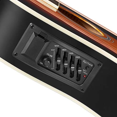 Ashthorpe Full-Size Cutaway Thinline Acoustic-Electric Guitar Package - Premium Tonewoods - Sunburst 3