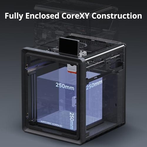 Anycubic Kobra S1 Combo Multicolor 3D Printer with Anycubic ACE PRO, 4 Multicolor, Drying and Printing at the Same Time, 600mm/s Fast Speed with 320℃ Hotend, Built-in Camera 44dB Quiet 250*250*250mm 3
