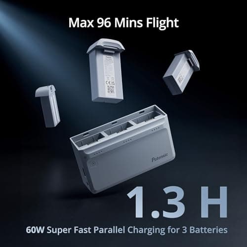 Potensic ATOM 3-Axis Gimbal 4K GPS Drone, Under 249g, 96 Mins Flight, Max 6KM Transmission, Visual Tracking, 4K/30FPS QuickShots, Lightweight for Adults and Beginners, Fly More Combo 2