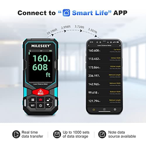 Laser Measure, MiLESEEY 330Ft Laser Distance Meter, Rechargeable Multifunctional Laser Measurement Tool with Pointfinder Camera,P2P Technology, Perfect for Outdoor Long-Range Measuring 5