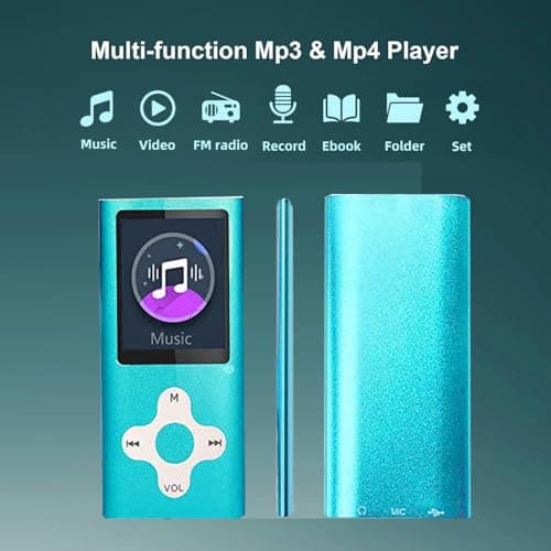 Mp3 Player,Music Player with a 16 GB Memory Card Portable Digital Music Player/Video/Voice Record/FM Radio/E-Book Reader/Photo Viewer/1.8 LCD (Sky Blue) 2