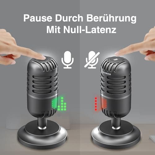 Microphone PC, Streaming Microphone for PC, PS4, PS5, Condenser Microphones USB C for Gaming, Podcast, Recording, Streaming, with Mute/Gain, Adapter for Phone, Compatible with Mac, Winows 4