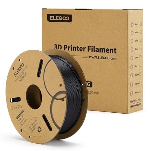 ELEGOO PLA Filament 1.75mm Black 1KG, 3D Printer Filament Dimensional Accuracy +/- 0.02mm, 1kg Cardboard Spool(2.2lbs) 3D Printing Filament Fits for Most FDM 3D Printers 8