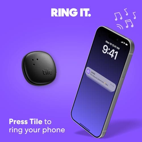 Tile by Life360 Sticker - Small Bluetooth Tracker, Remote Finder and Item Locator for Bikes, Glasses and More. Both iOS and Android Compatible. Phone Finder. 2-Pack (Black) 3