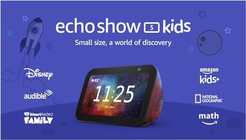 Amazon Echo Show 5 Kids (newest model), Designed for kids, with Alexa+ Early Access, parental controls, Includes 1 year of Amazon Kids+, Galaxy 5