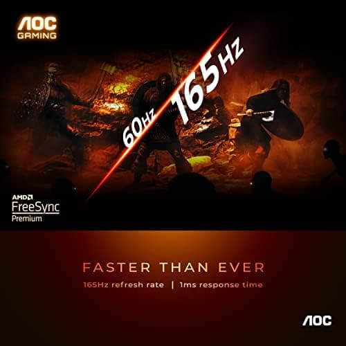 AOC C32G2 32" Curved Frameless Gaming Monitor FHD, 1500R Curved VA, 1ms, 165Hz, FreeSync, Height adjustable, 3-Year Zero Dead Pixel Policy, Black 2