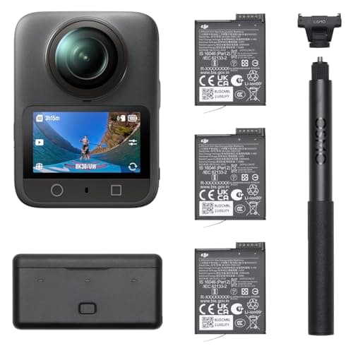 DJI Osmo 360 Camera Adventure Combo, Waterproof 8K 360° Action Camera with 1-Inch 360° Imaging, Extended Battery Life with 3 Batteries, Native 8K 360° Video, 105GB Built-in Storage, 360 Action Camera
