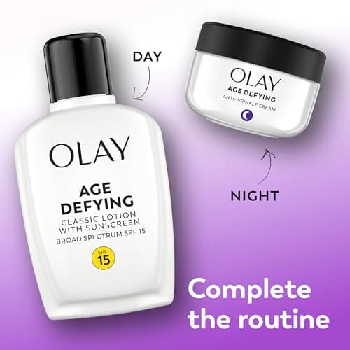 Face Moisturizer by Olay, Age Defying Classic Daily Renewal Lotion, With Sunscreen, Classic,4 oz 5