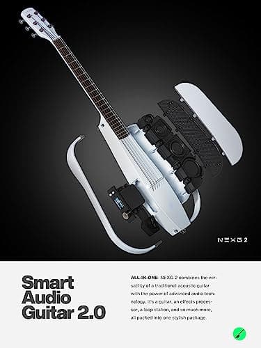 Enya NEXG 2 Acoustic-Electric Guitar Carbon Fiber Travel Smart Audio Guitar with 50W Wireless Speaker, Wireless Microphone, Hi-Fi Monitor Earphones, Footswitch, Charging Stand, and Gigbag 2