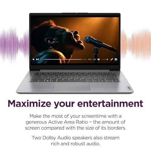 Lenovo IdeaPad Laptop with Microsoft Office, Intel High Performance CPU, 12GB RAM, 1TB Cloud & 640GB Storage, SD-Card Reader, WiFi 6, Windows 11 S, 8 in 1 Hub, Type C RJ45 Cable 4