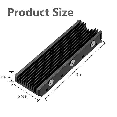 MHQJRH M.2 2280 SSD heatsink, Double-Sided Heat Sink, with Thermal Silicone pad for PC / PS5 M.2 PCIE NVMe SSD or M.2 SATA SSD 4
