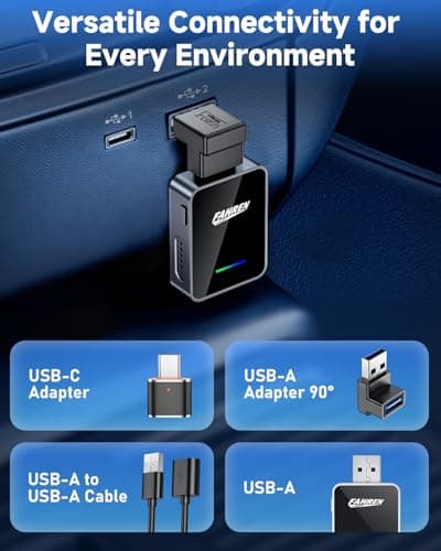 FAHREN 2026 Upgraded Android Auto & CarPlay Wireless Adapter Apple iPhone, One Click Multi Device Switching, Ultra-Fast 5.8GHz WiFi, Bluetooth 6, Plug & Play USB-A/C for 2016+ Car Models 5