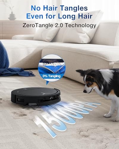 ECOVACS DEEBOT T50 Omni Robot Vacuum and Mop, 3.19” Ultra-Slim, 15,000Pa Suction, ZeroTangle 2.0, TruEdge Edge Cleaning, AIVI 3D Obstacle Avoidance, Auto Mop Wash & Dry, Self-Emptying 5
