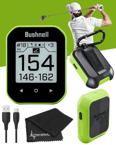 Wearable4U - Bushnell Phantom 3 GPS Rangefinder Green with BITE Magnetic Mount and GreenView with Lens Cleaning Cloth Bundle