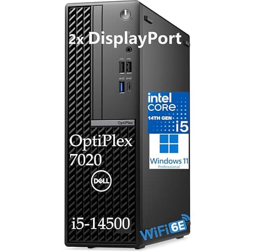 Dell OptiPlex 7020 Desktop Computer SFF, 7000 Small Dekstops PC, 16GB DDR5, 512GB PCIe SSD, 14th Gen Intel 14-Core i5-14500, 2 DisplayPort, WiFi6E, BT, HDMI, Type-C, Windows 11 Pro