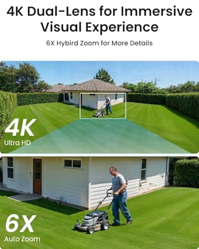 REOLINK PTZ Security Camera System 4K, IP PoE 360 Camera with Dual-Lens, Auto 6X Hybrid Zoomed Tracking, 355 Pan & 90 Tilt, Outdoor Surveillance, AI Detection, TrackMix PoE 2