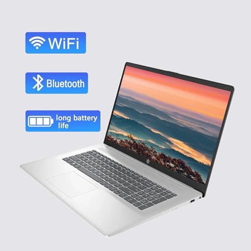 HP 17 Laptop, 17.3" FHD Display, 32GB RAM, 1TB SSD, AMD Ryzen 5 Processor(Beats i7-1165G7, Up to 4.3GHz), Webcam, Numeric Keypad, Long Battery Life, Windows 11 Home, Alpacatec Accessories, Silver 4